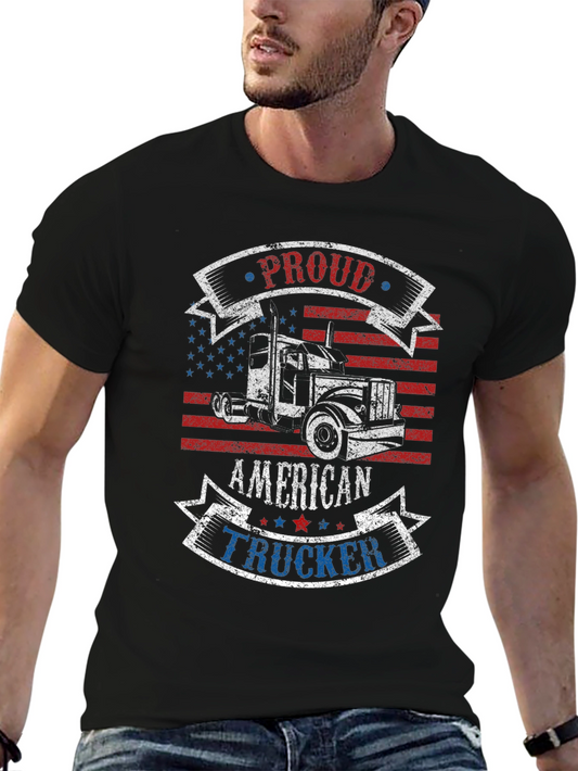 Camiseta Negra Proud American Trucker