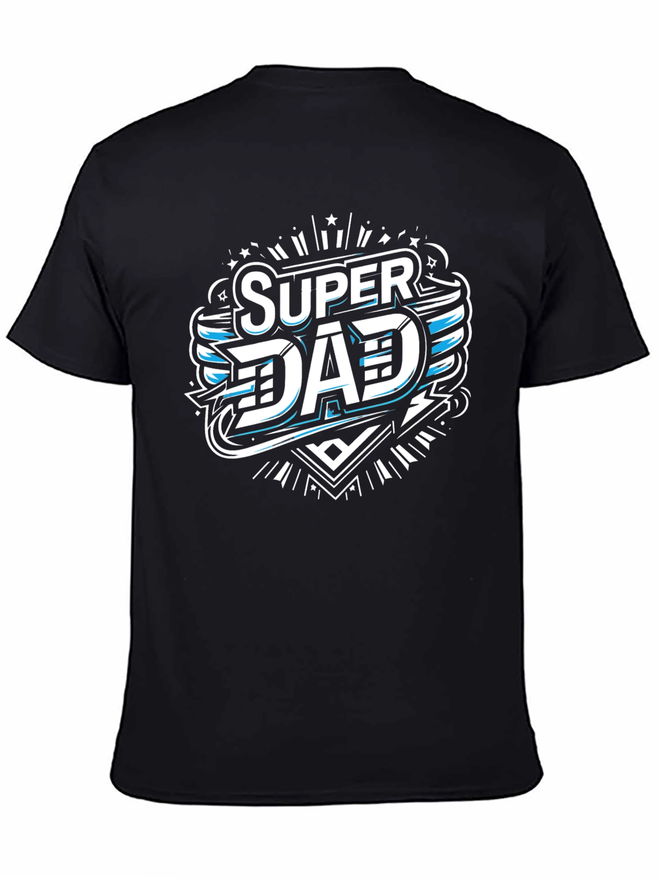 Camiseta Negra Super Papá Diseño Moderno