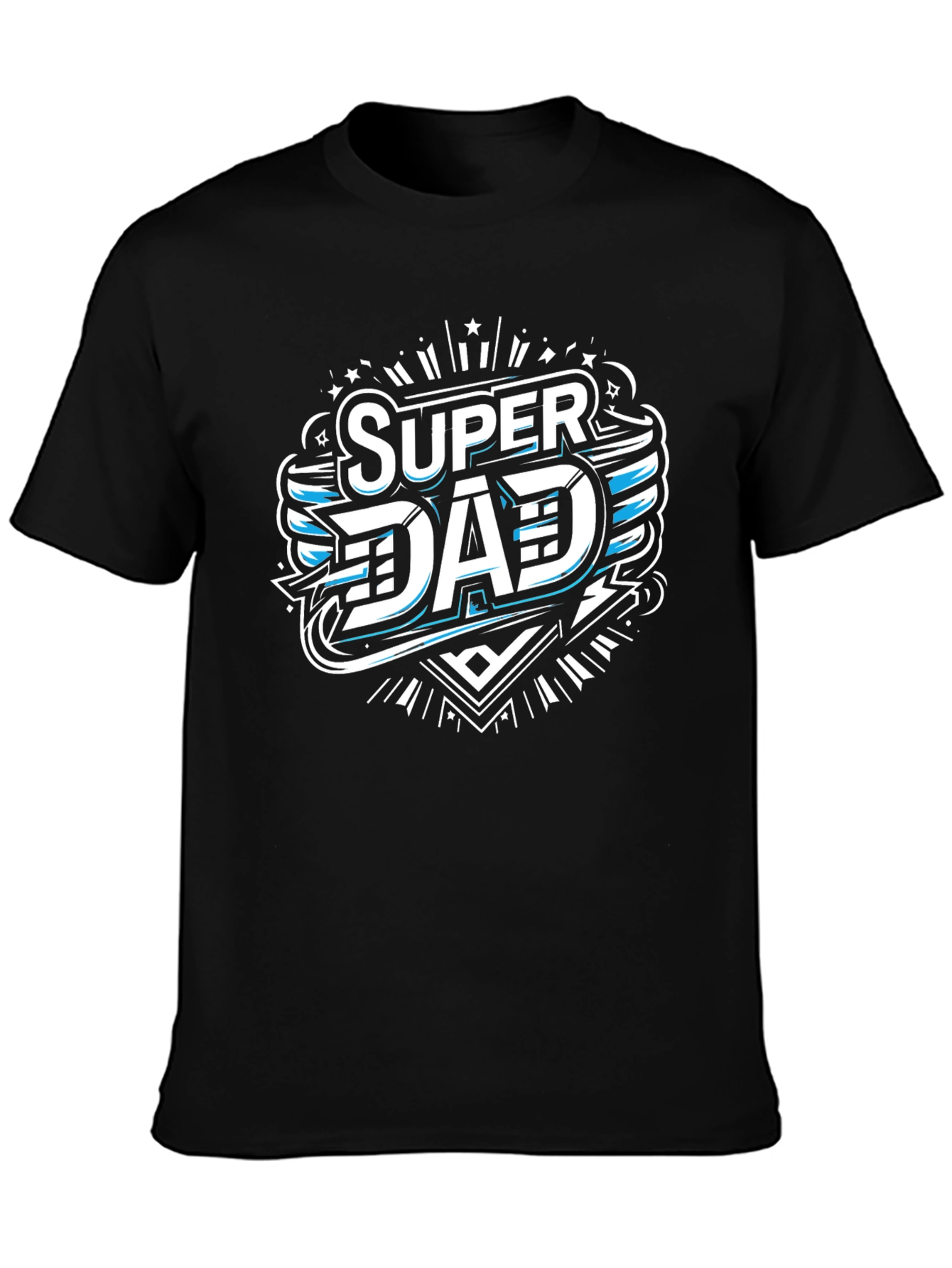 Camiseta Negra Super Papá Diseño Moderno