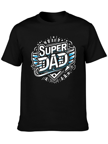 Camiseta Negra Super Papá Diseño Moderno
