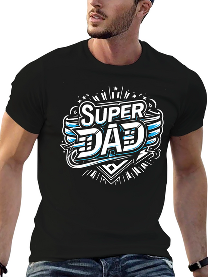 Camiseta Negra Super Papá Diseño Moderno