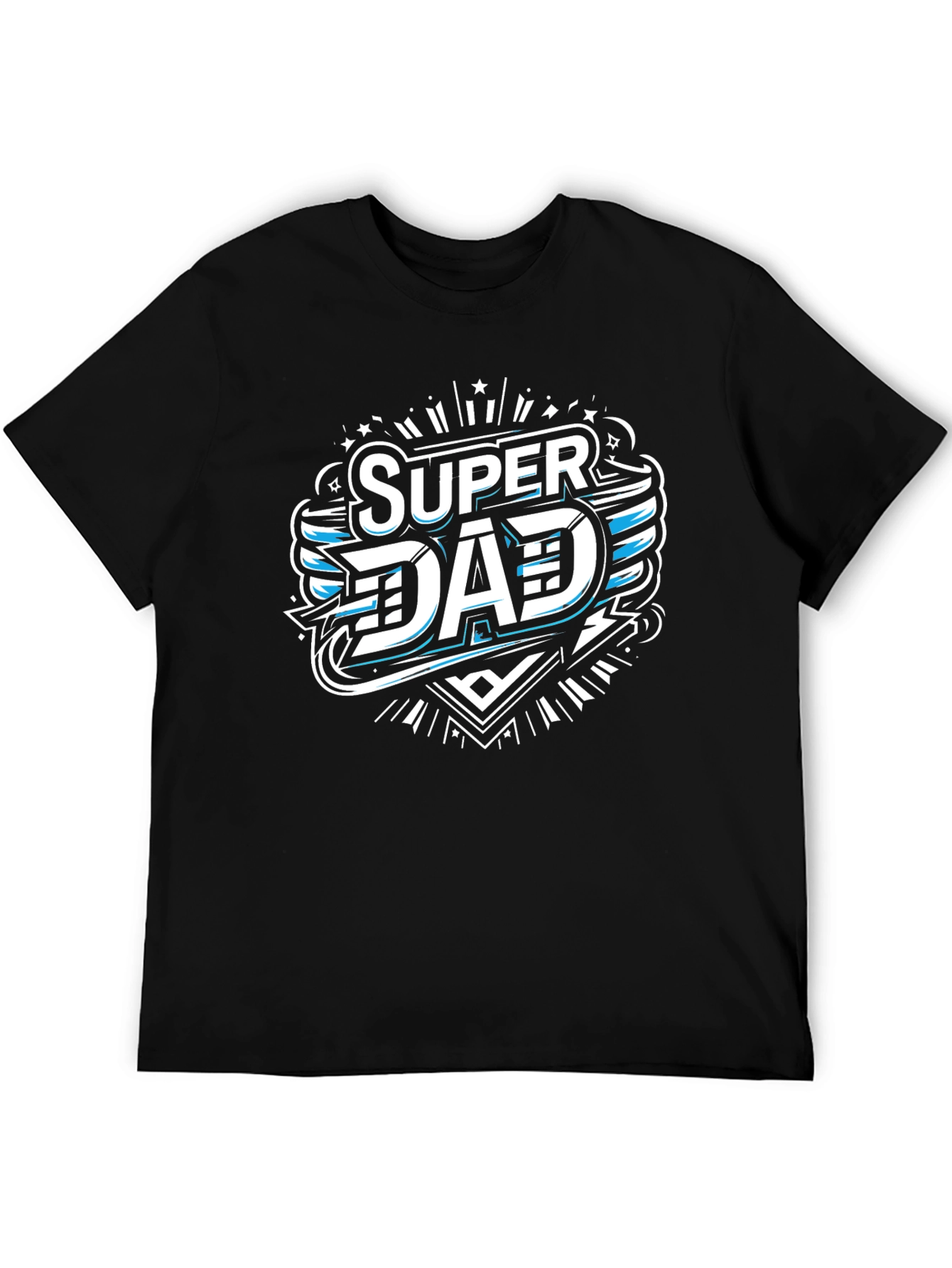 Camiseta Negra Super Papá Diseño Moderno