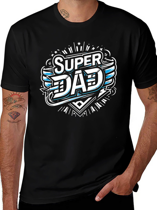 Camiseta Negra Super Papá Diseño Moderno