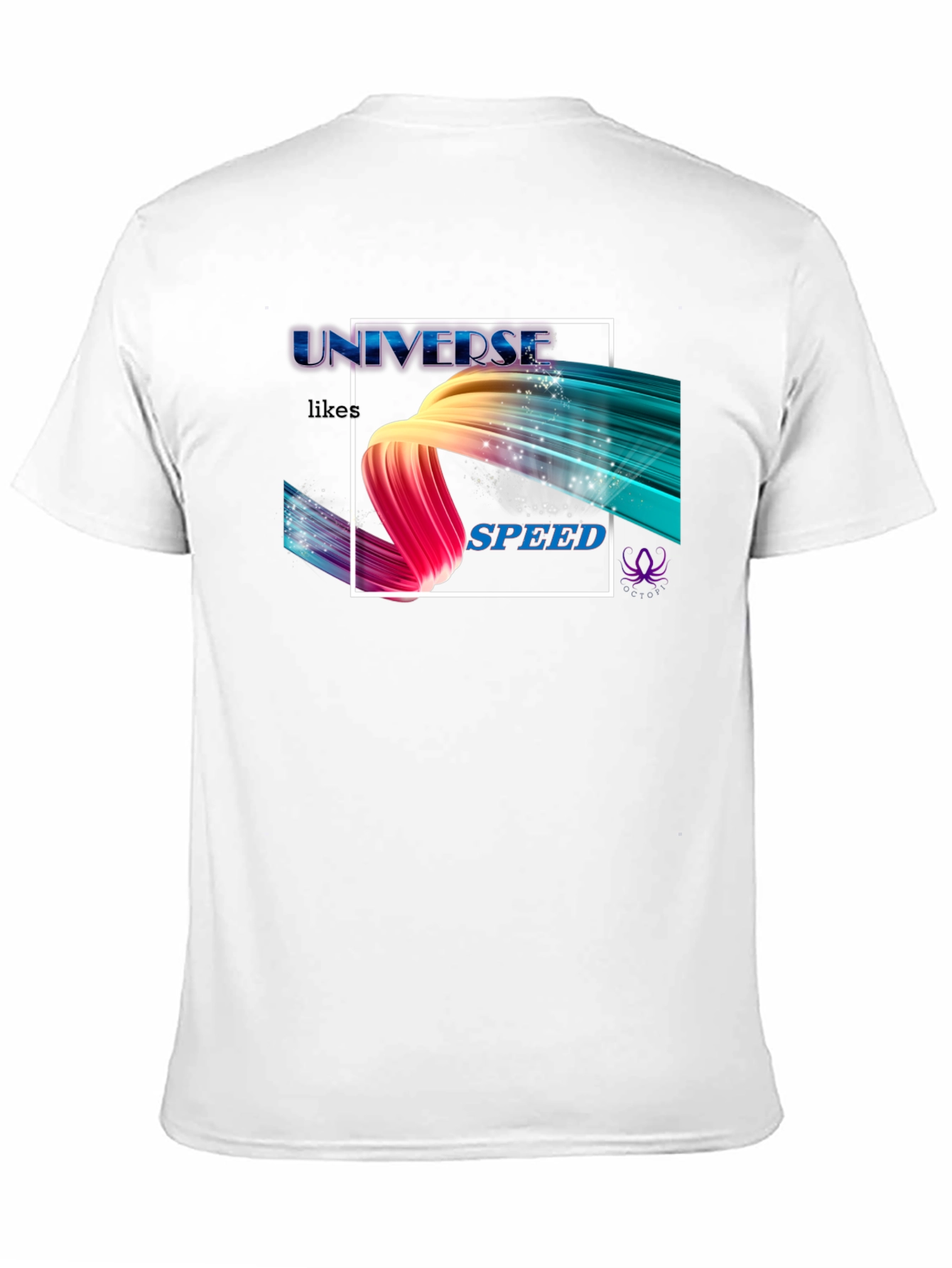 Camiseta Negra Universe Likes Speed Estampada
