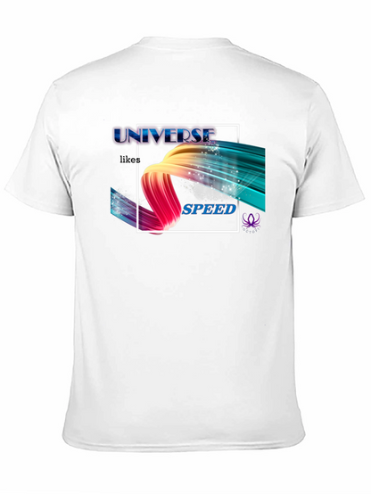 Camiseta Negra Universe Likes Speed Estampada