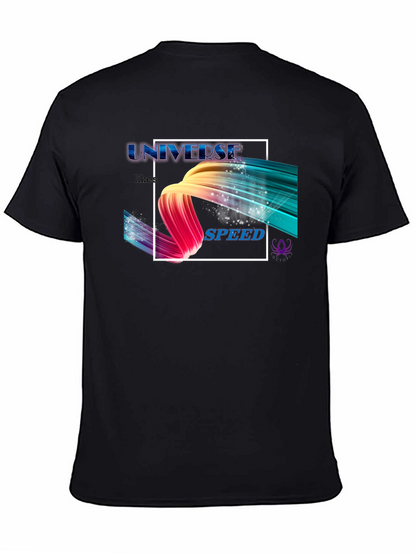 Camiseta Negra Universe Likes Speed Estampada