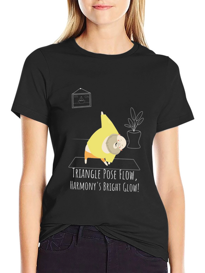 Camiseta Yoga Divertida - Triángulo y Armonía