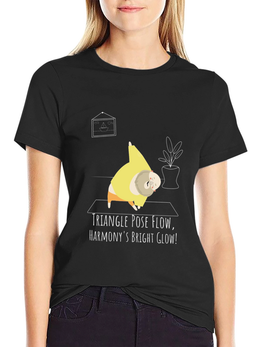 Camiseta Yoga Divertida - Triángulo y Armonía