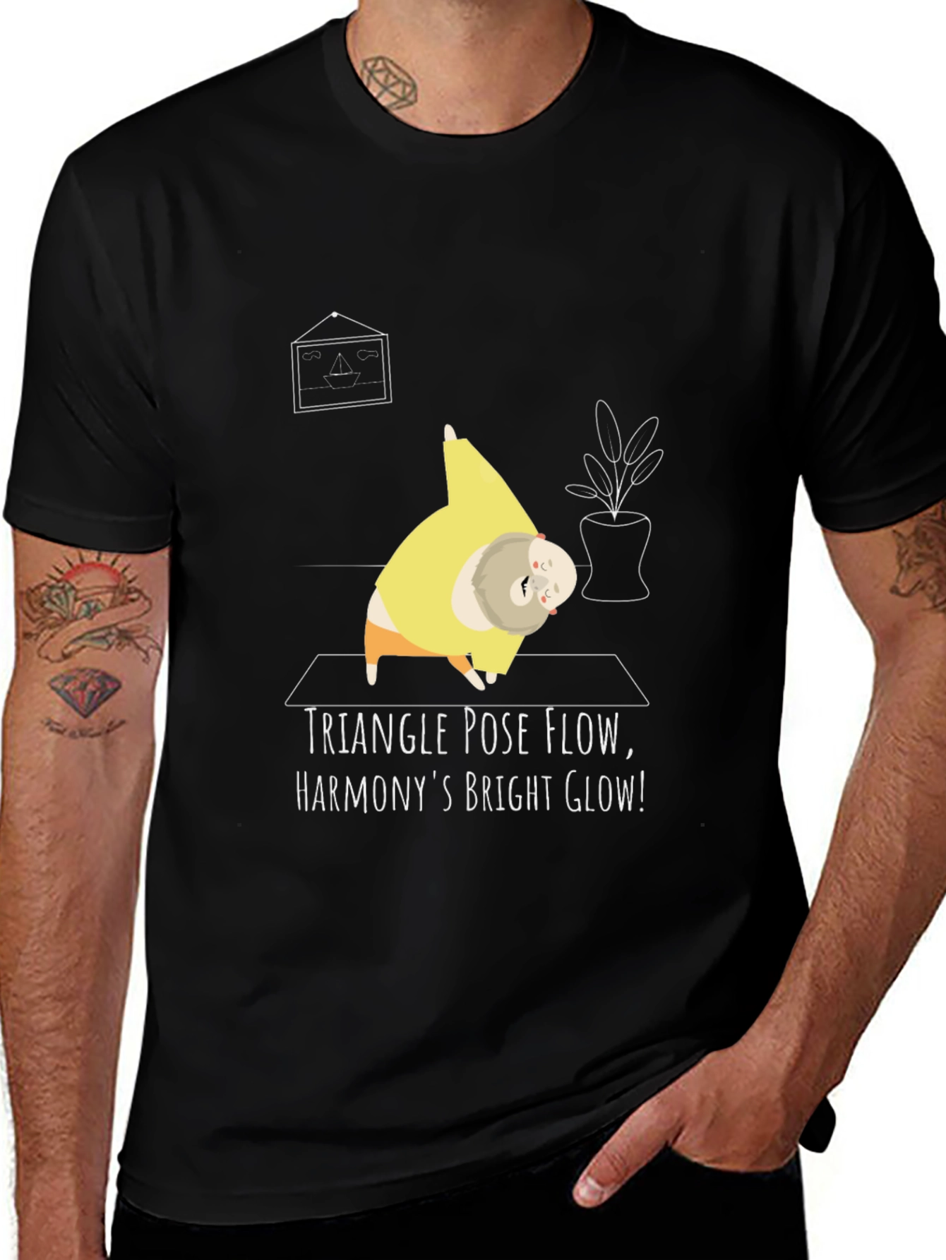 Camiseta Yoga Divertida - Triángulo y Armonía