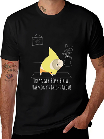 Camiseta Yoga Divertida - Triángulo y Armonía