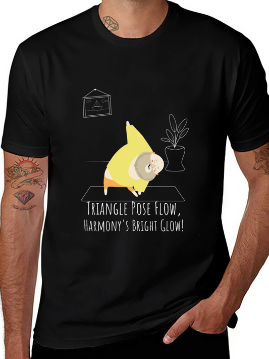 Camiseta Yoga Divertida - Triángulo y Armonía