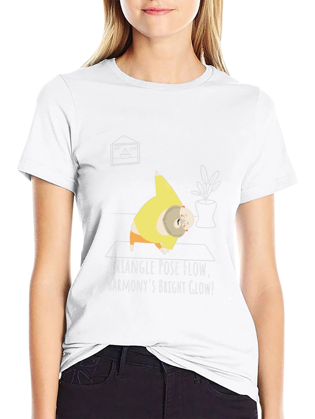 Camiseta Yoga Divertida - Triángulo y Armonía