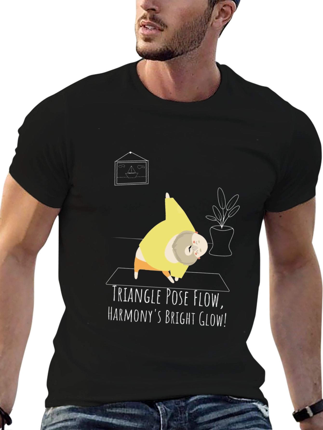 Camiseta Yoga Divertida - Triángulo y Armonía