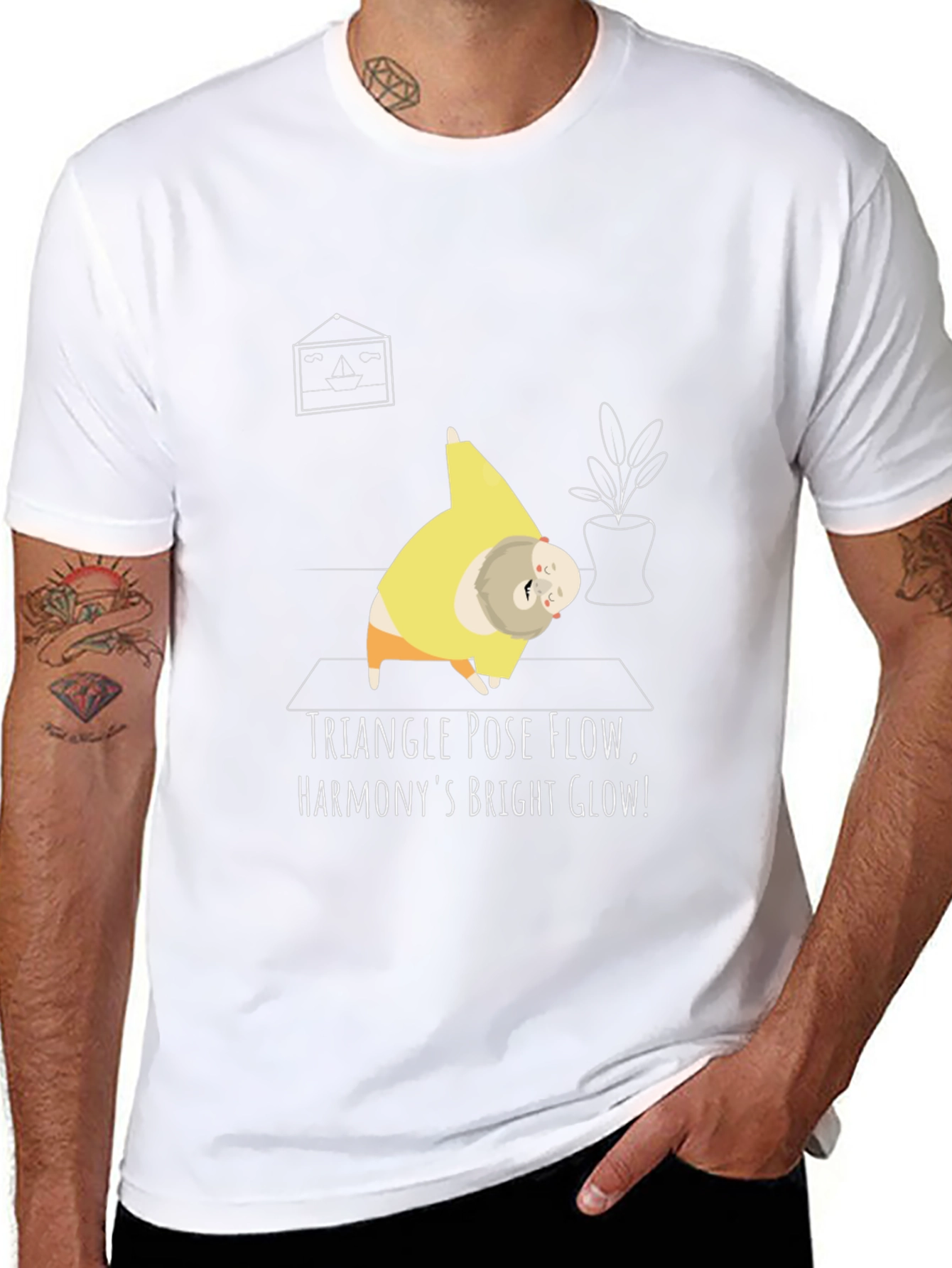 Camiseta Yoga Divertida - Triángulo y Armonía