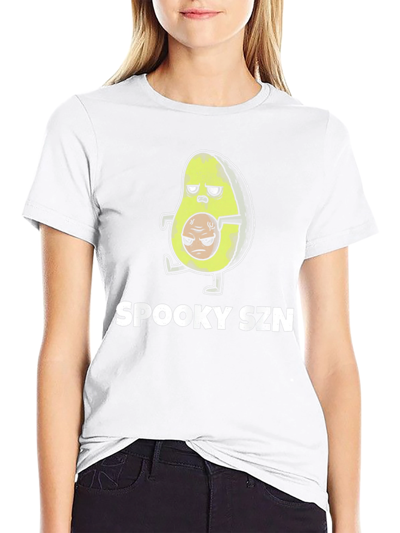 Camiseta Negra Spooky SZN Aguacate Zombie