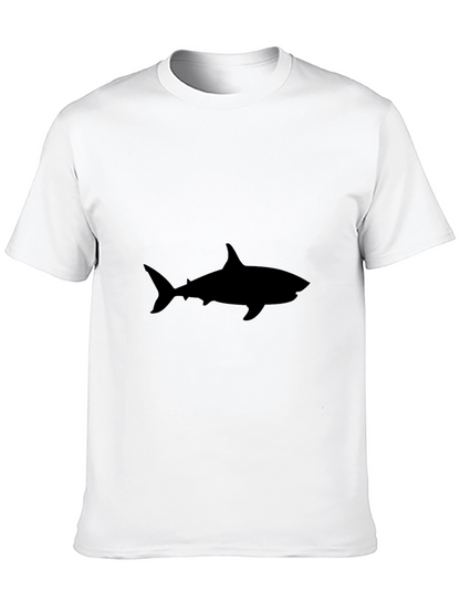 Camiseta Negra Hombre - Silueta Tiburón
