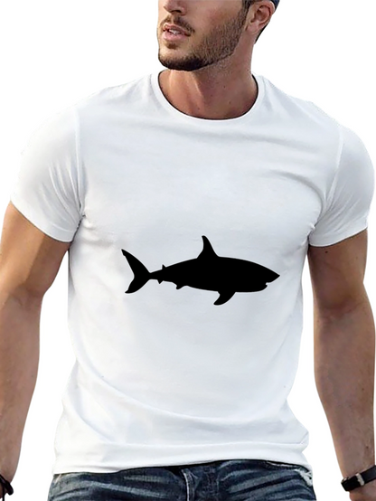 Camiseta Negra Hombre - Silueta Tiburón