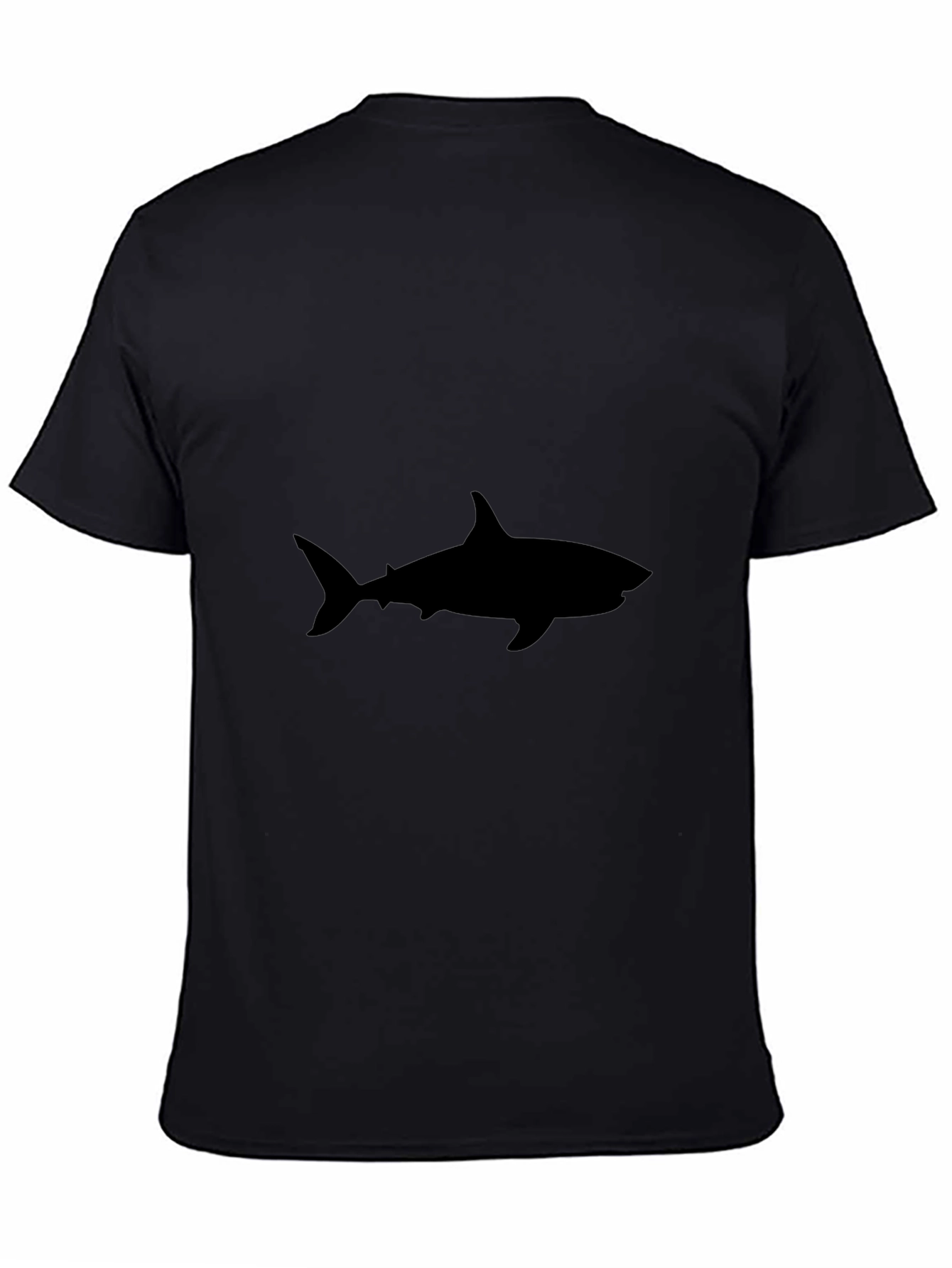 Camiseta Negra Hombre - Silueta Tiburón