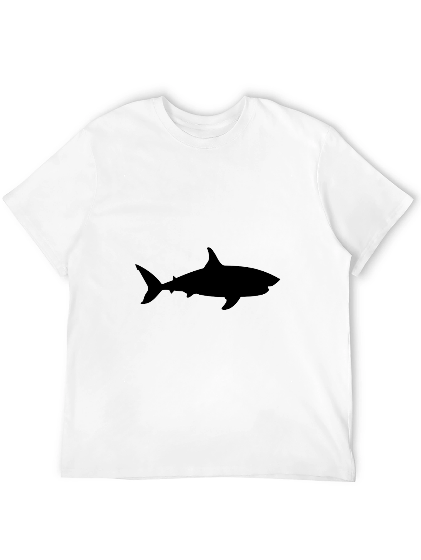 Camiseta Negra Hombre - Silueta Tiburón