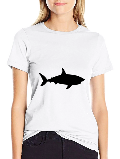 Camiseta Negra Hombre - Silueta Tiburón