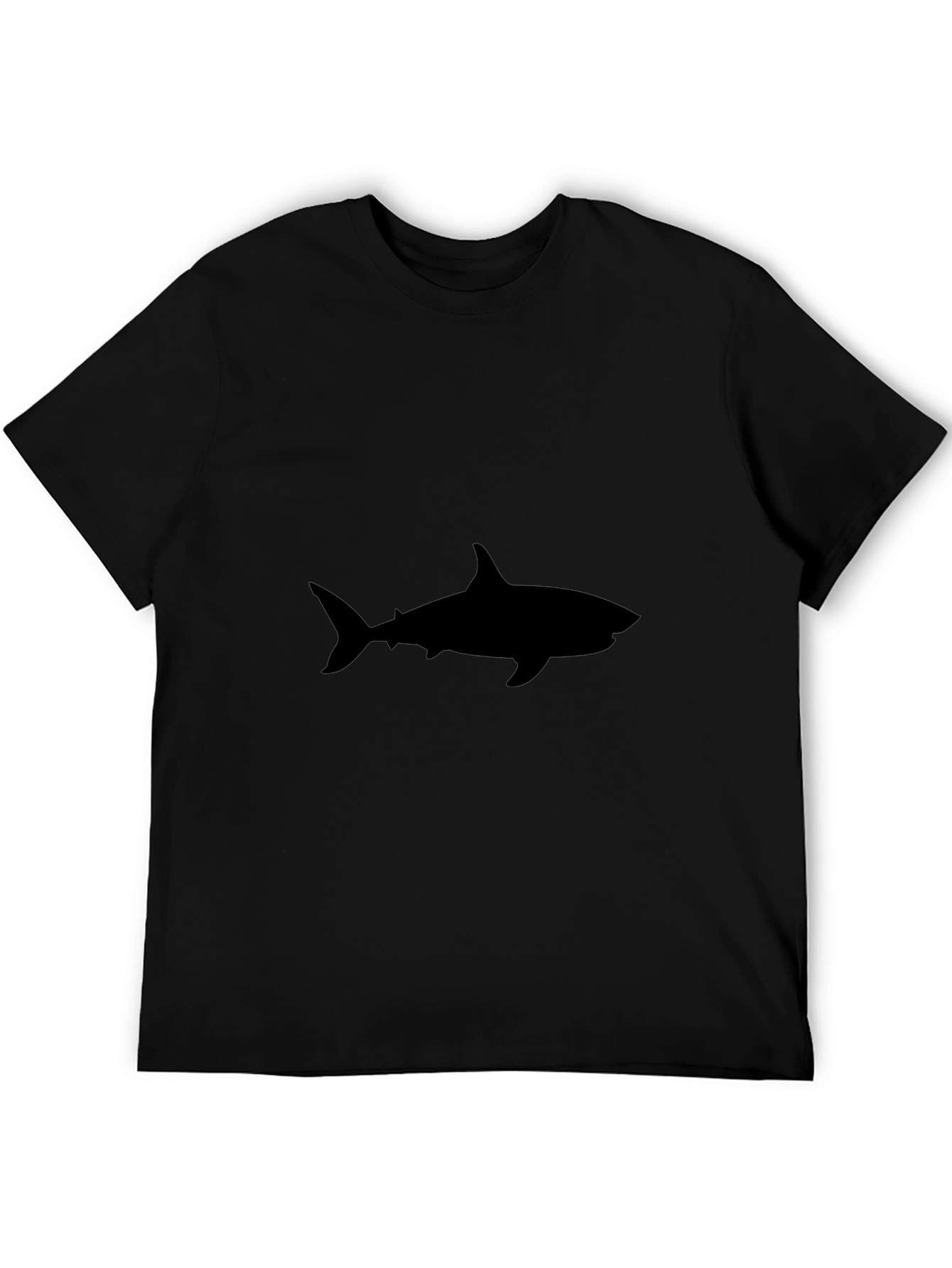Camiseta Negra Hombre - Silueta Tiburón