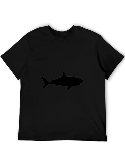 Camiseta Negra Hombre - Silueta Tiburón