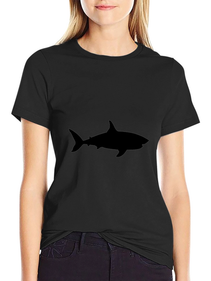 Camiseta Negra Hombre - Silueta Tiburón