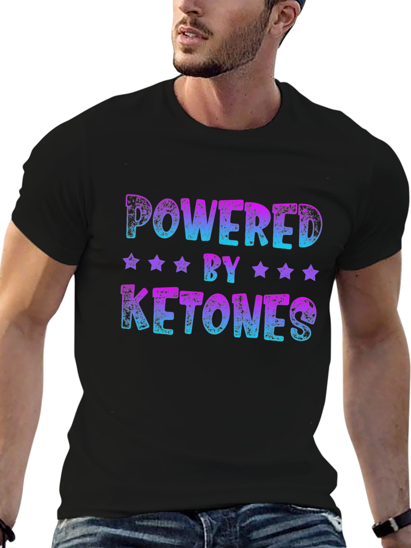 Camiseta Negra Powered by Ketones Unisex