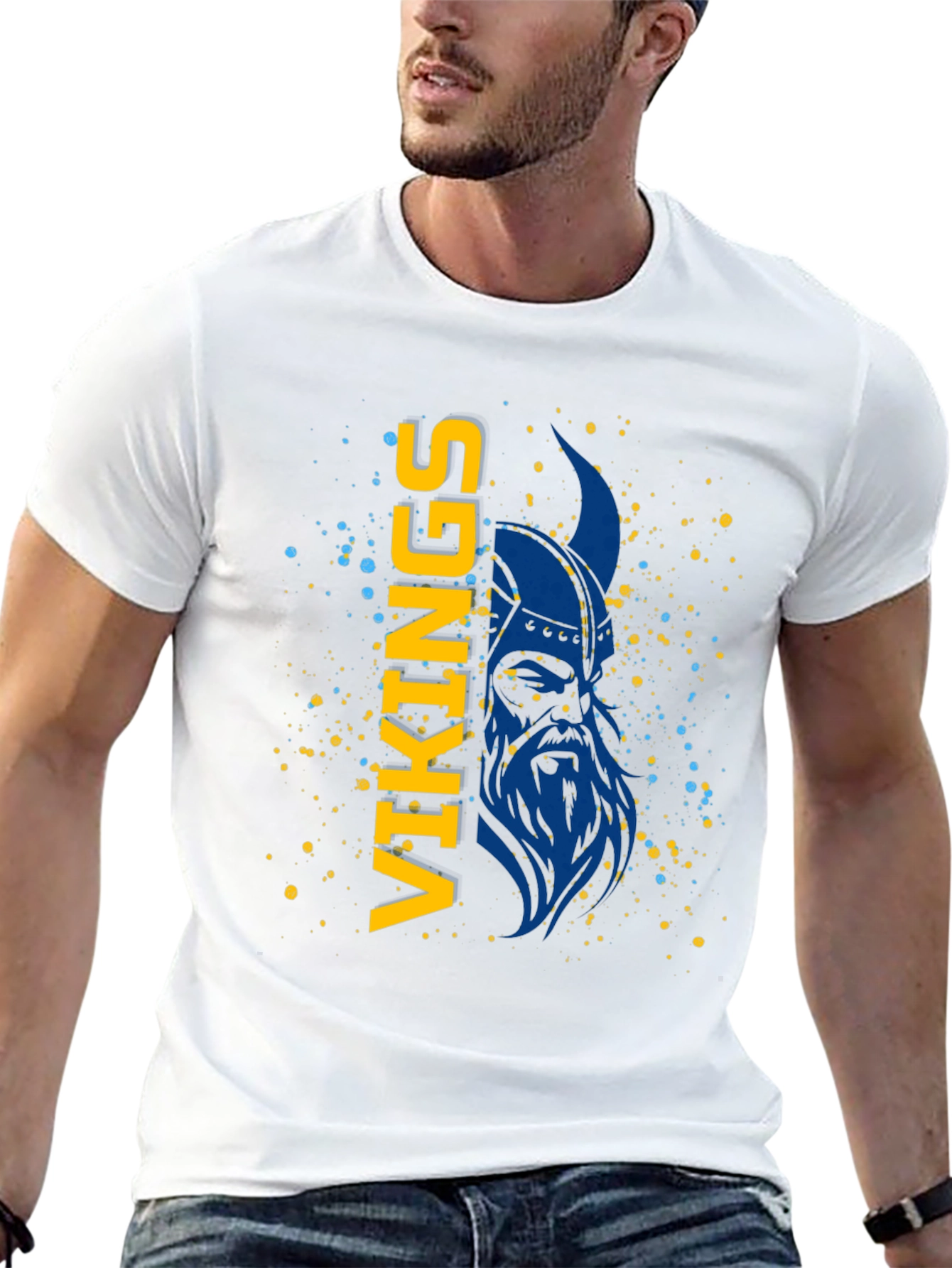 Camiseta Vikingos Azul y Amarillo - Diseño Único