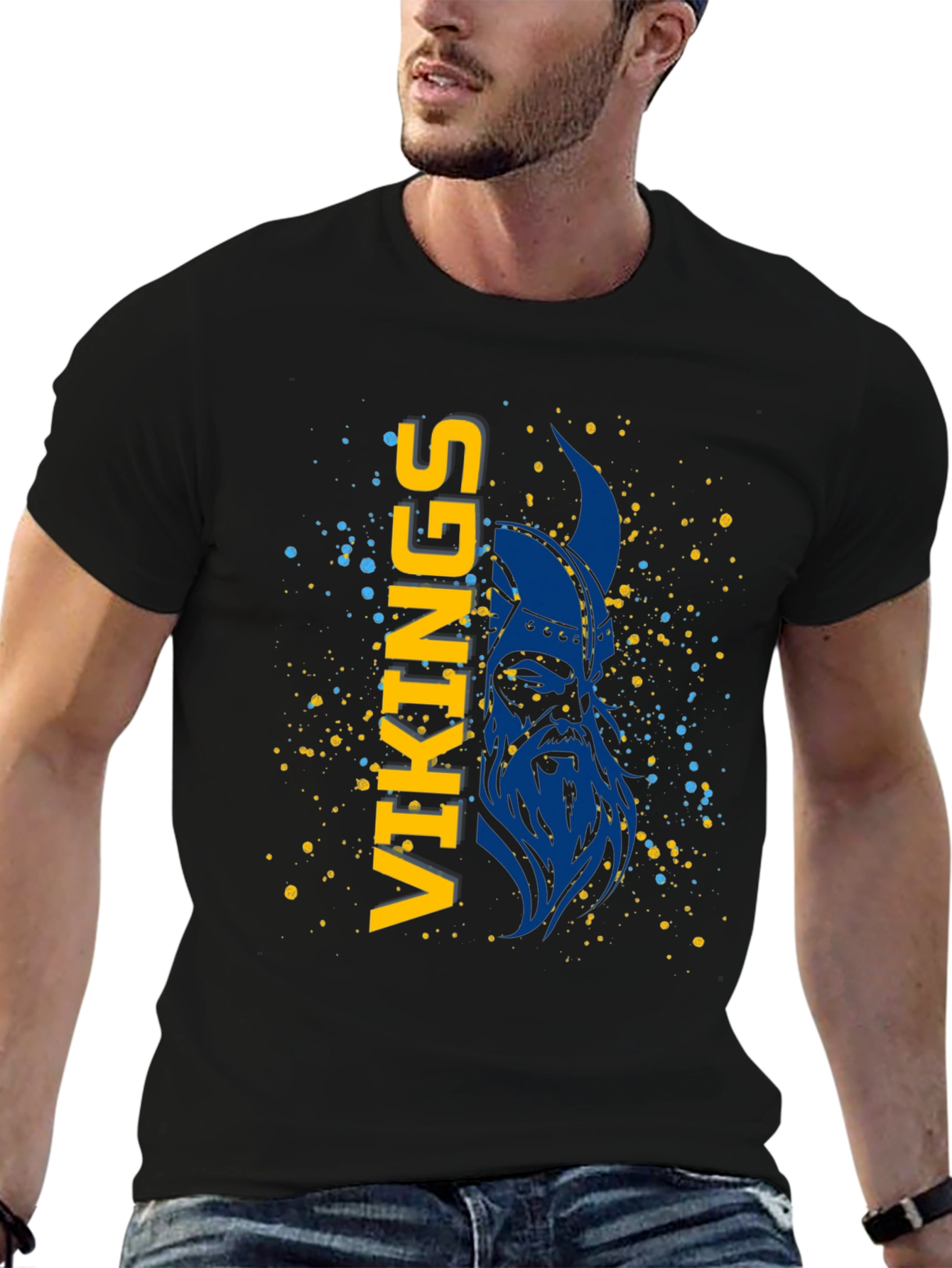 Camiseta Vikingos Azul y Amarillo - Diseño Único