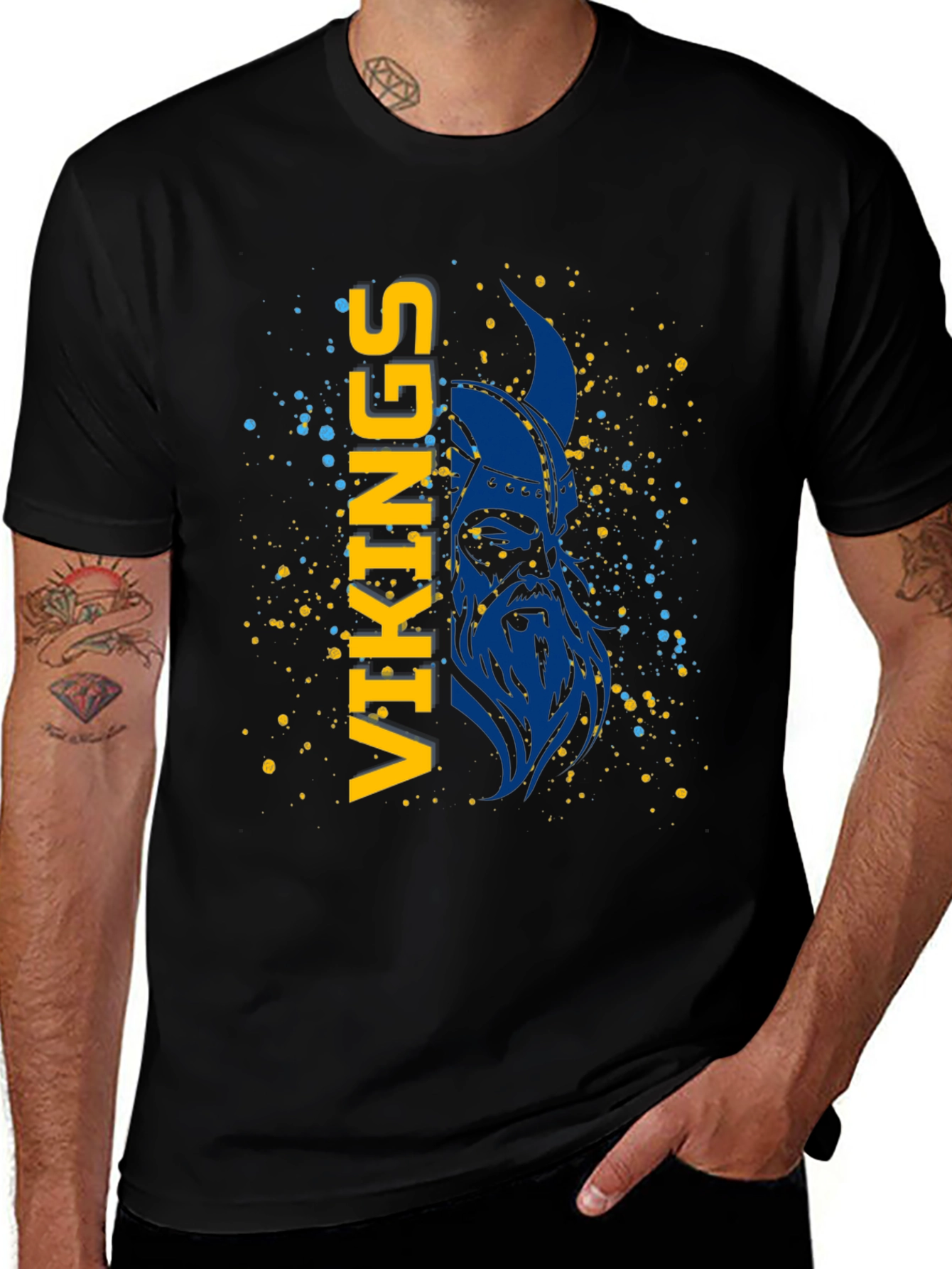 Camiseta Vikingos Azul y Amarillo - Diseño Único