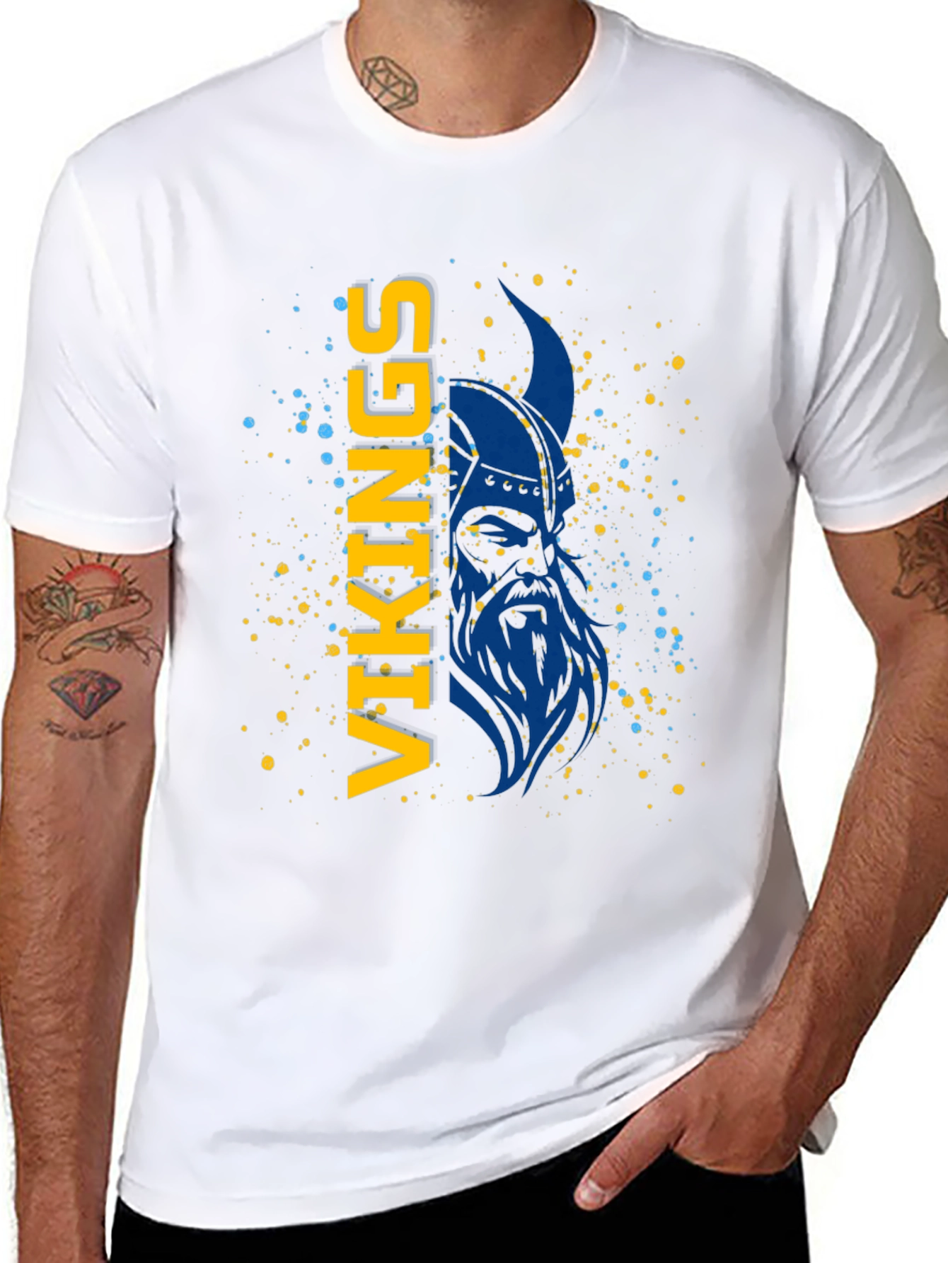 Camiseta Vikingos Azul y Amarillo - Diseño Único
