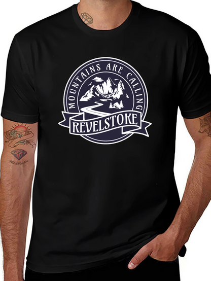 Camiseta Negra Mountains Are Calling Revelstoke