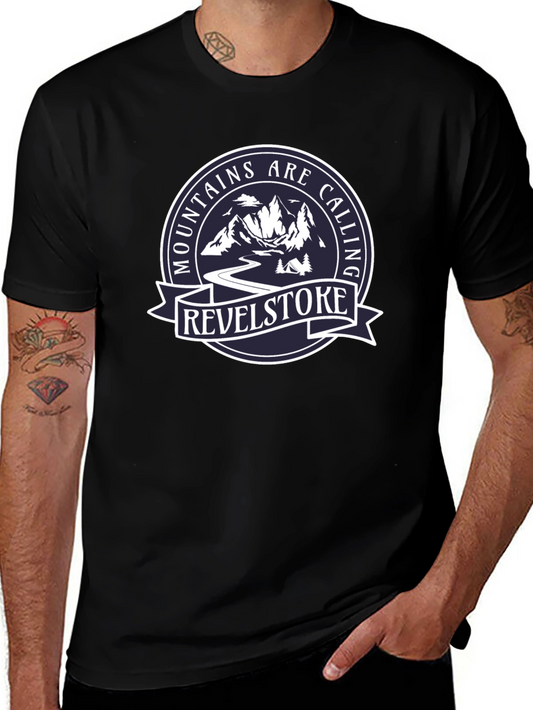 Camiseta Negra Mountains Are Calling Revelstoke