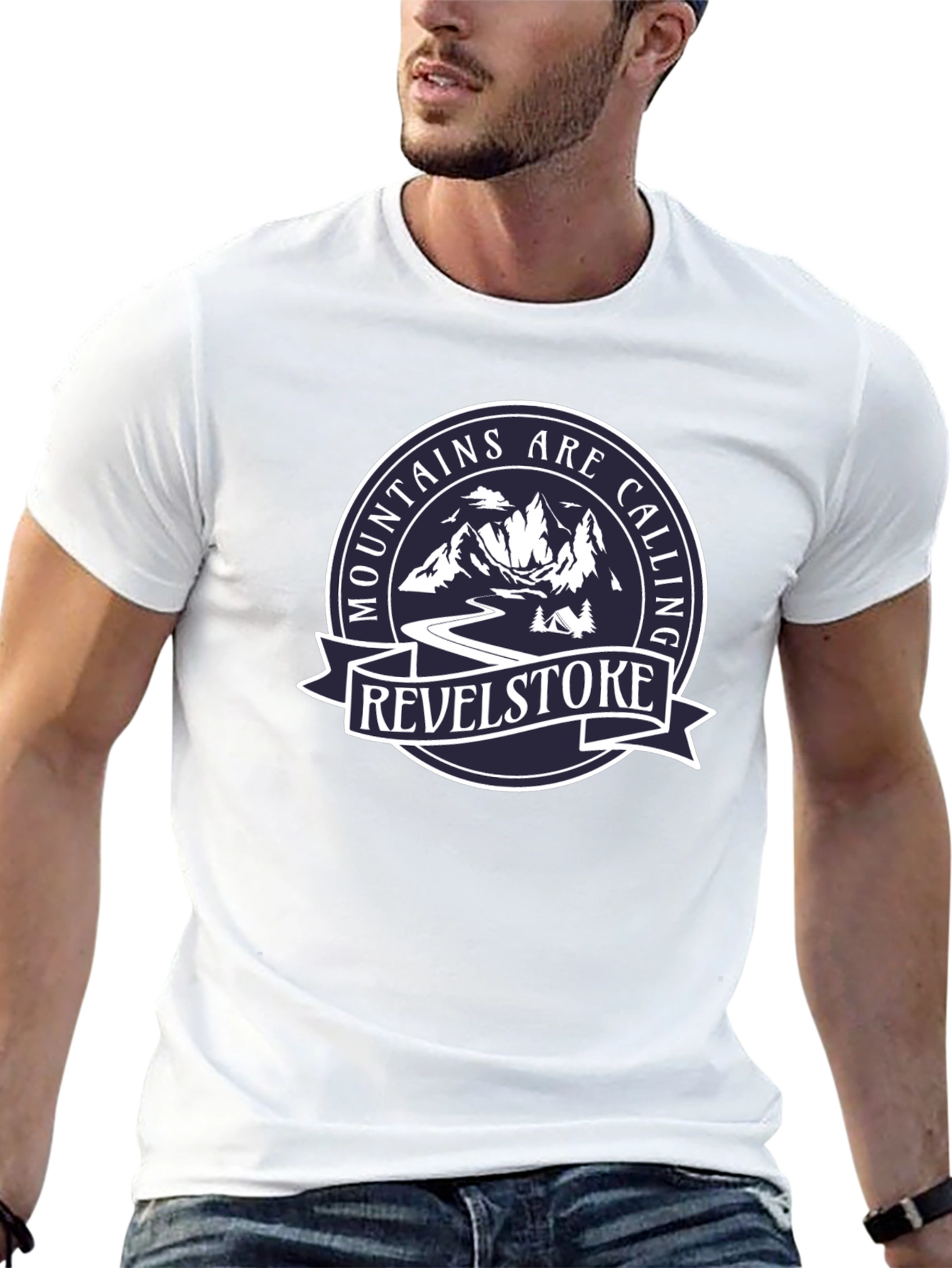 Camiseta Negra Mountains Are Calling Revelstoke