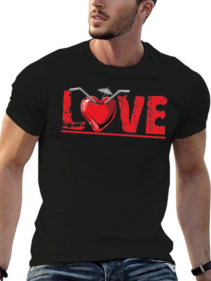 Camiseta Negra Diseño Amor Tropical