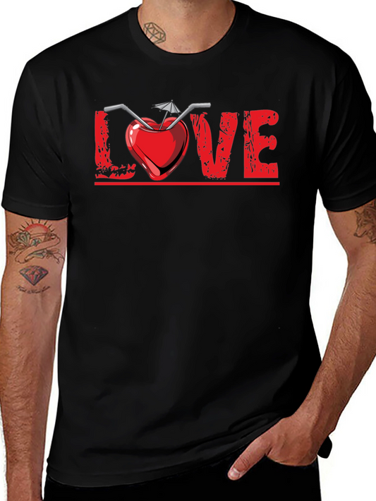Camiseta Negra Diseño Amor Tropical