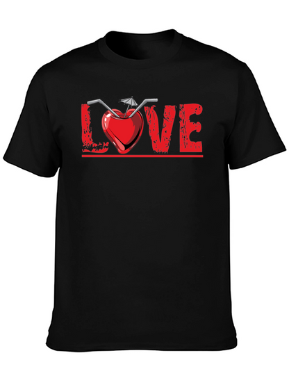 Camiseta Negra Diseño Amor Tropical