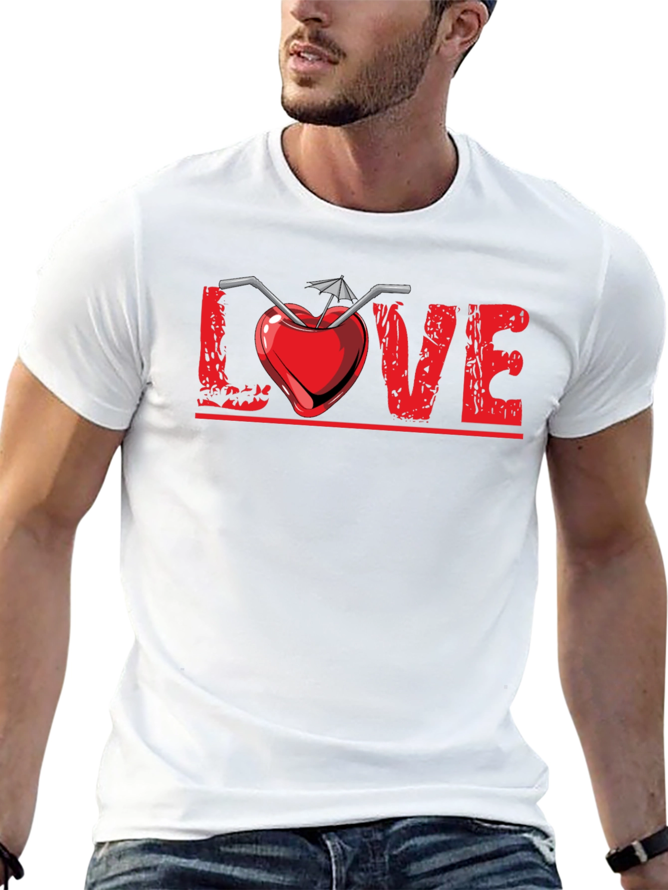 Camiseta Negra Diseño Amor Tropical