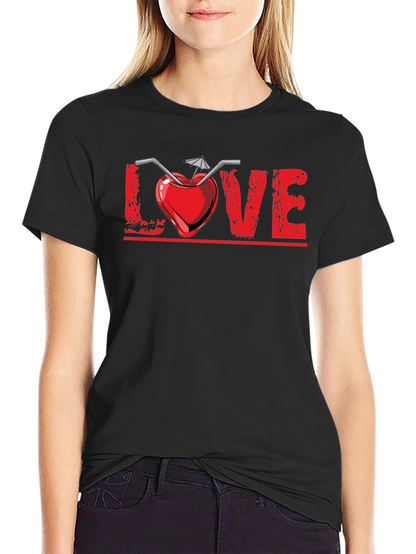 Camiseta Negra Diseño Amor Tropical