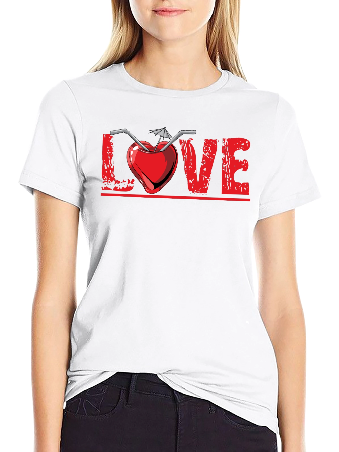Camiseta Negra Diseño Amor Tropical