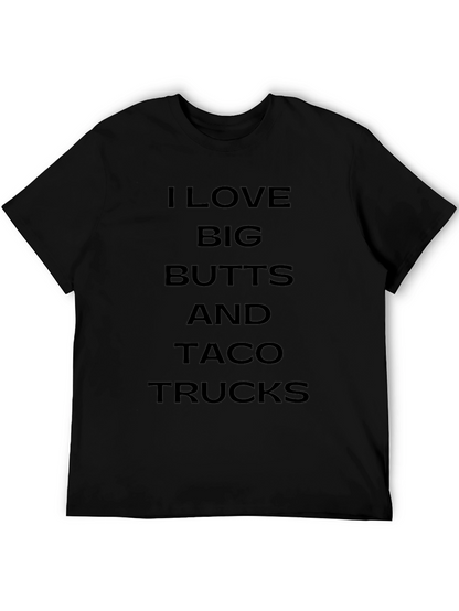 Camiseta Negra: Me Encantan Traseros Grandes y Tacos
