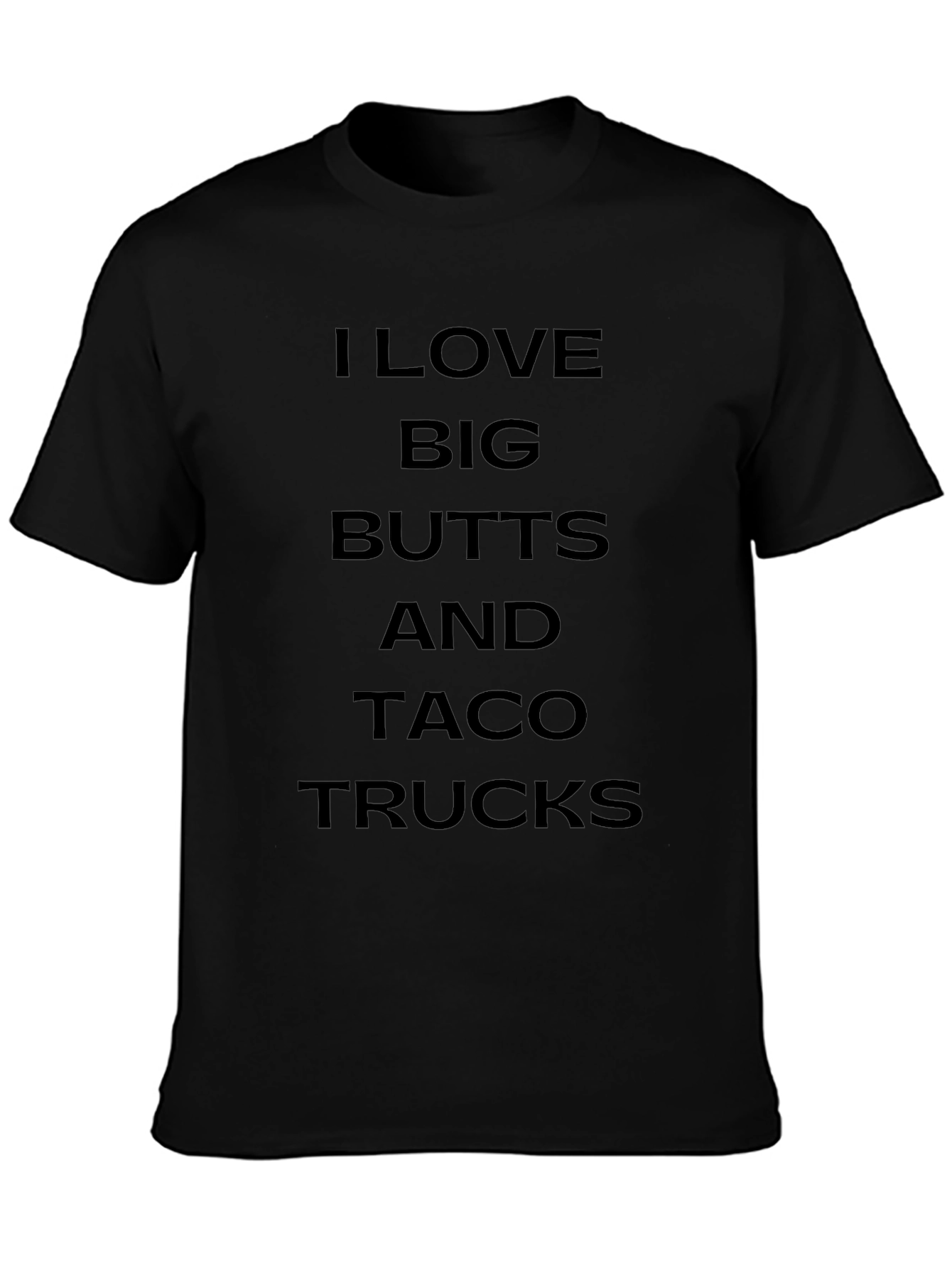 Camiseta Negra: Me Encantan Traseros Grandes y Tacos