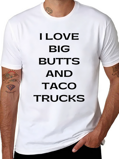 Camiseta Negra: Me Encantan Traseros Grandes y Tacos
