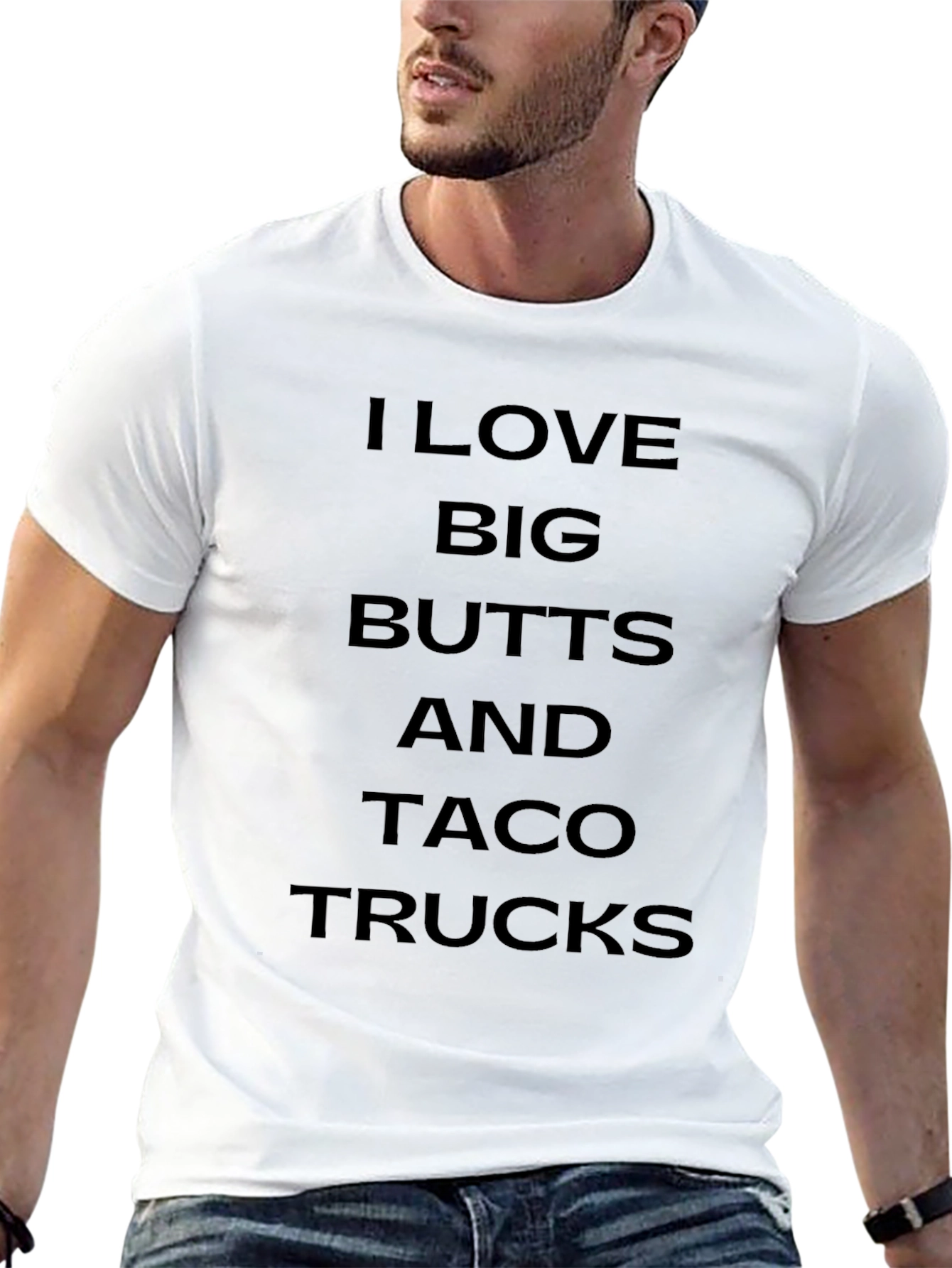Camiseta Negra: Me Encantan Traseros Grandes y Tacos