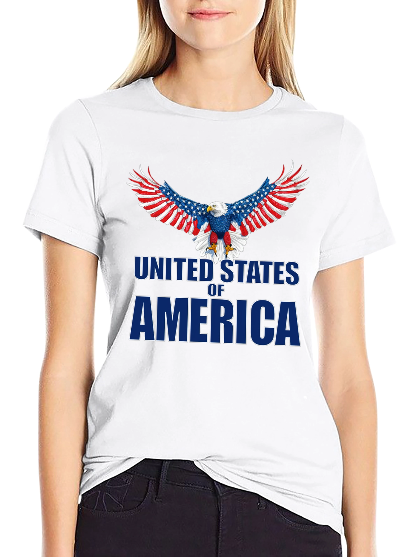 Camiseta Negra Águila USA Patriótica