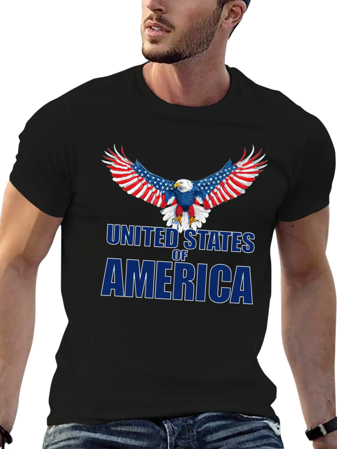 Camiseta Negra Águila USA Patriótica