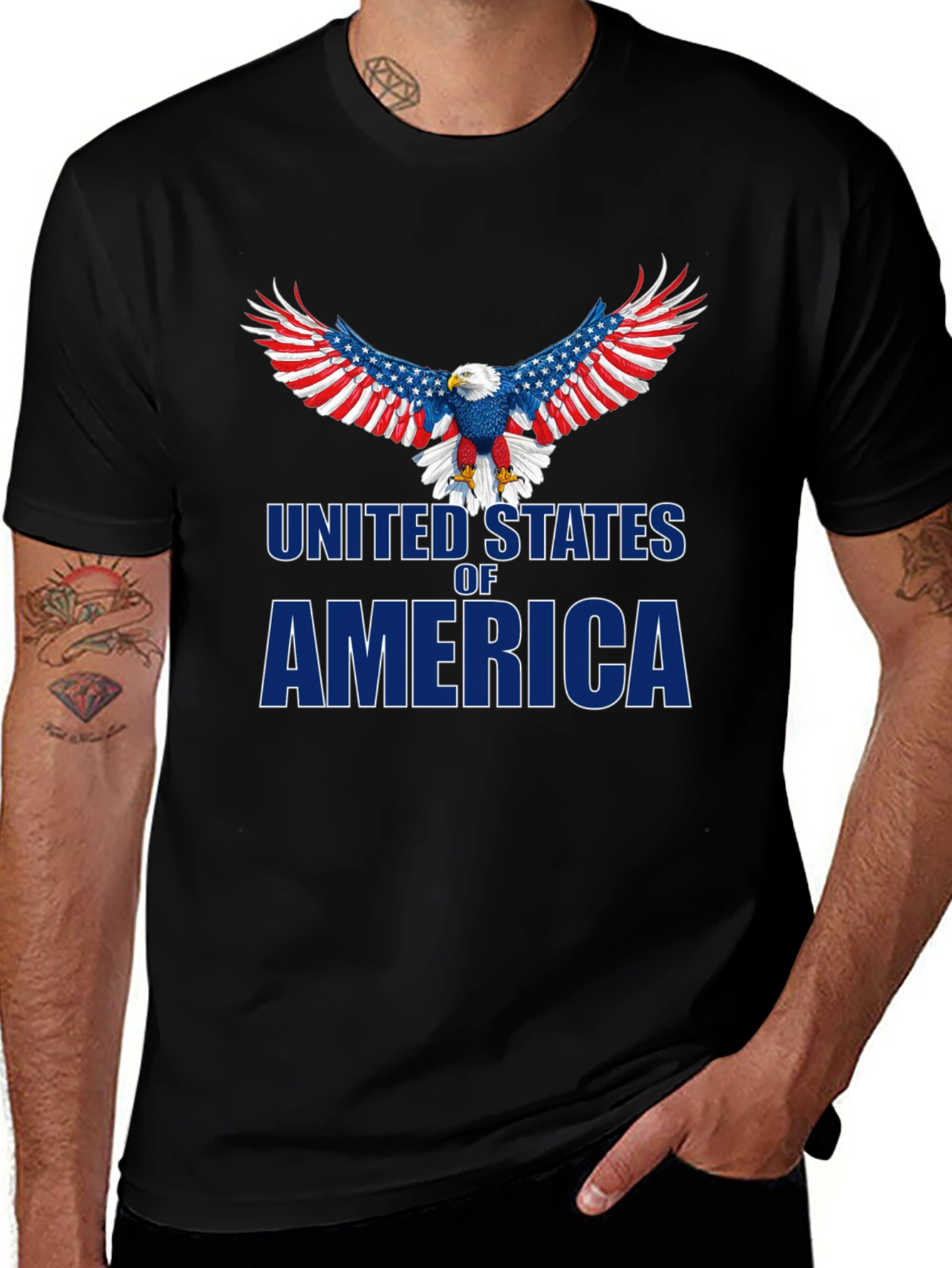 Camiseta Negra Águila USA Patriótica
