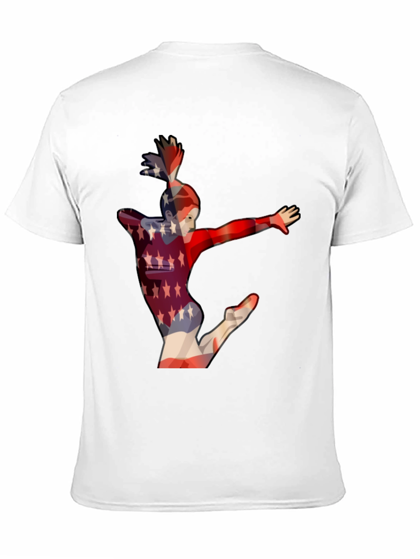 Camiseta Negra con Diseño de Gimnasta Americana