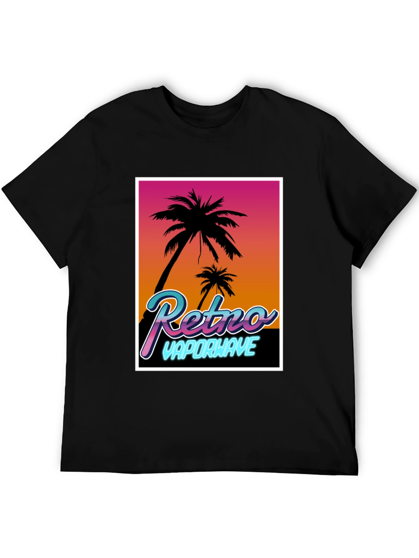 Camiseta Retro Vaporwave Palmeras Estilo Verano